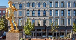 Exterior photo of the 21c Louisville, Kentucky