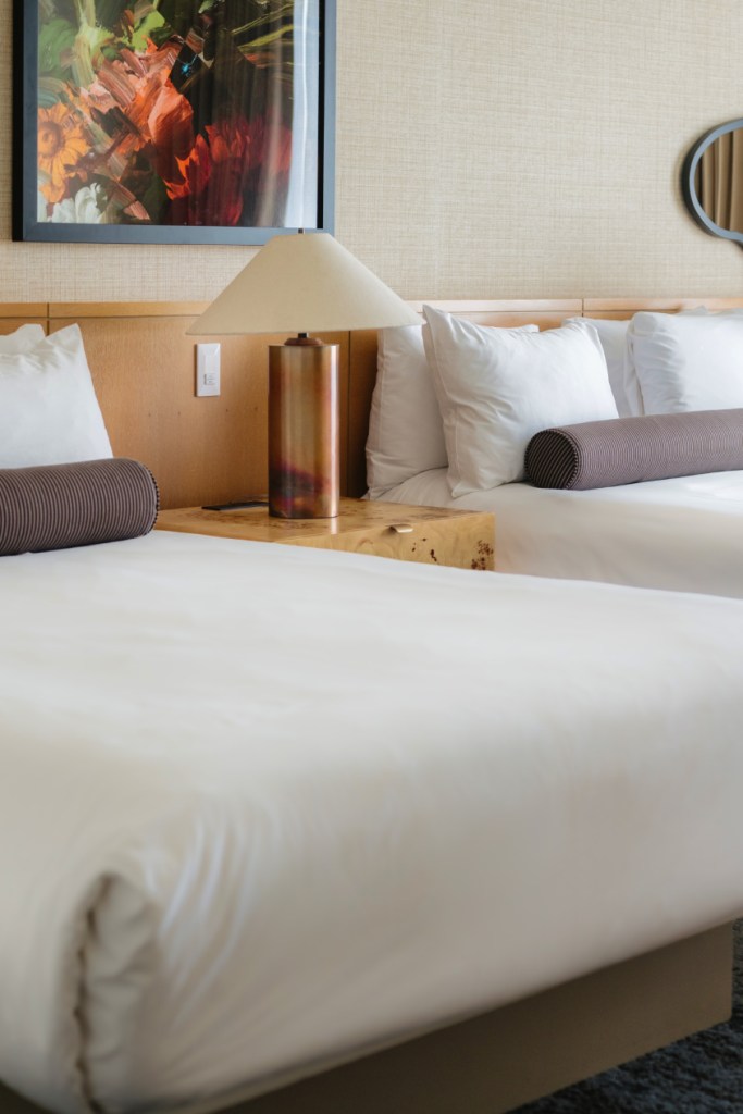 Luxury Double King beds and sidetable