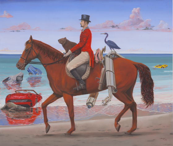 Alberto Baraya, Miami Beast Hunter, 2021, Oil on canvas