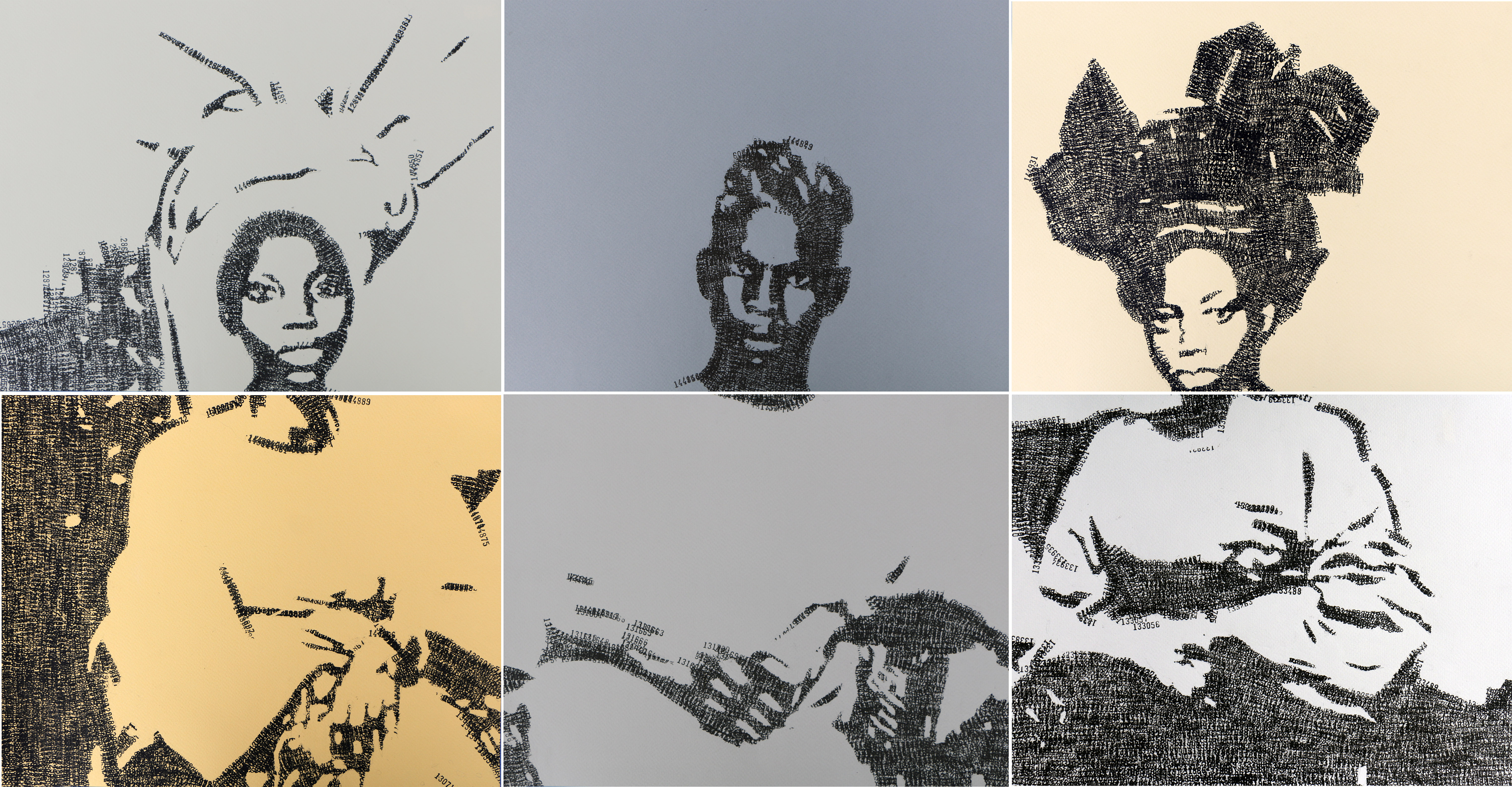 Kelani Abass Stamping History, Making Time 8, 2022 Ink stamped on paper