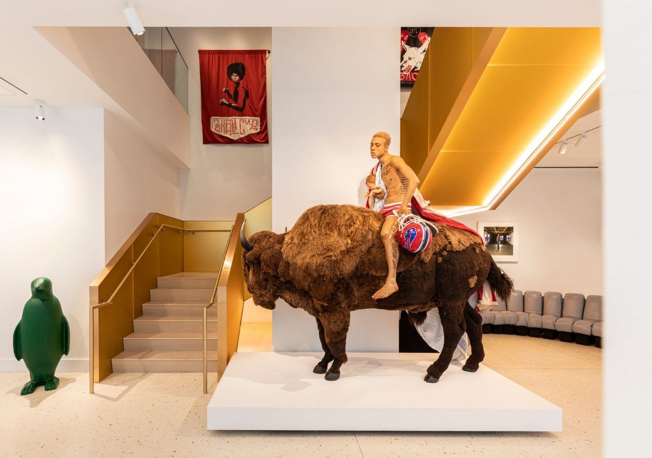 Artworks on view in the lobby of 21c Chicago