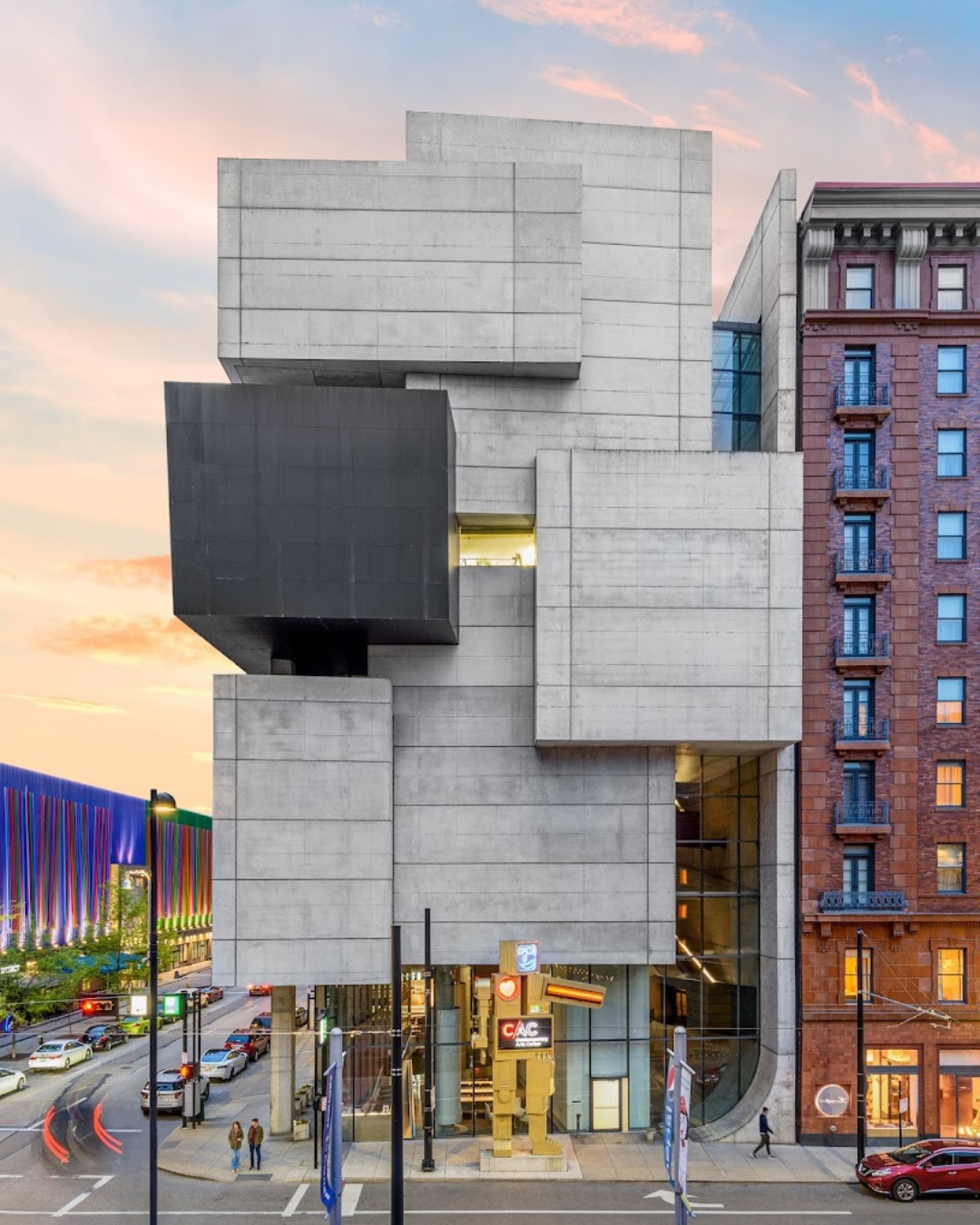 Exterior of the Contemporary Arts Center building in Cincinnati Ohio