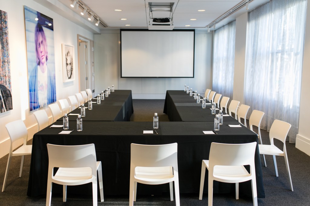 A conference meeting set up at 21c Lexington
