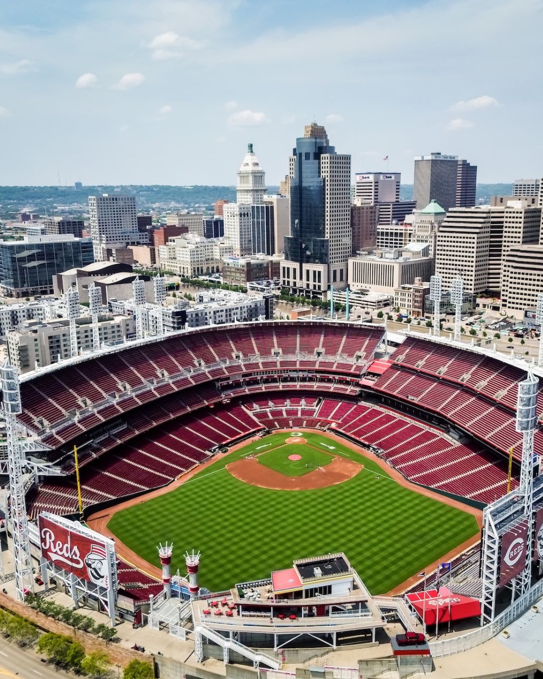 Exterior of Great American Ball Park in Cincinnati, Ohio.