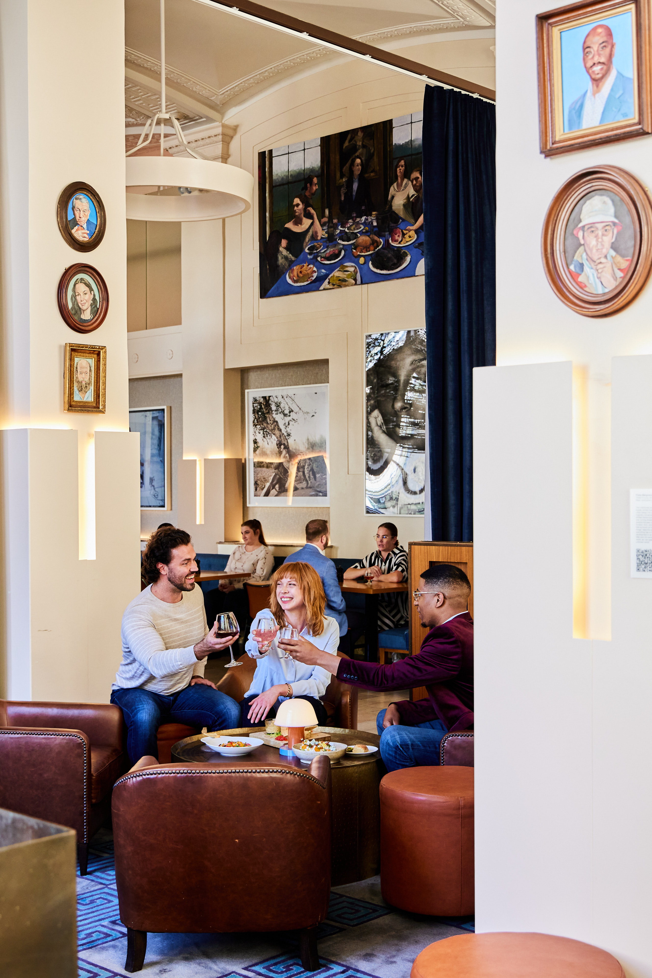 Three people dining at Lockbox