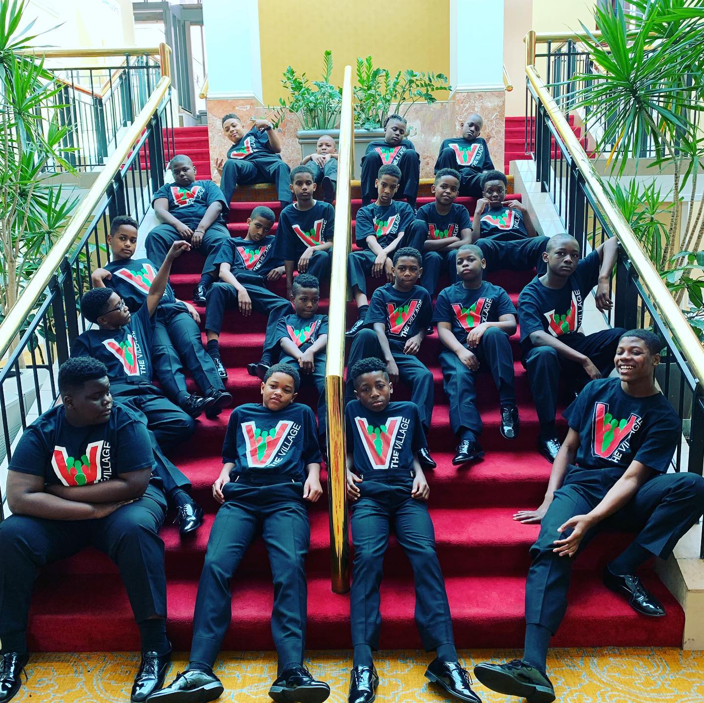 A group of young boys involved in The Village Mentoring Program