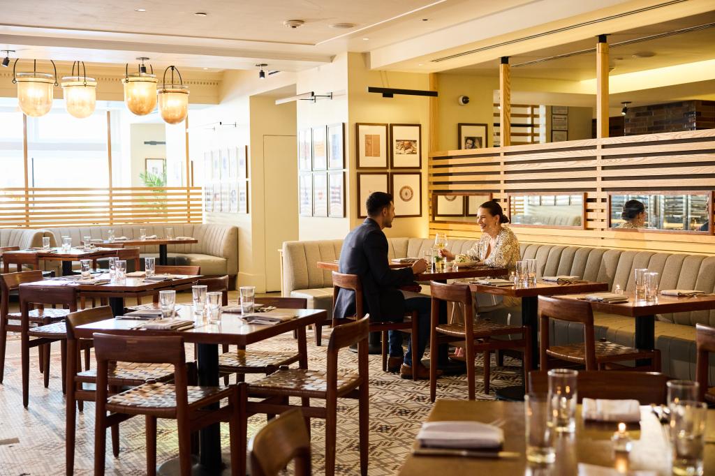 a couple having dinner