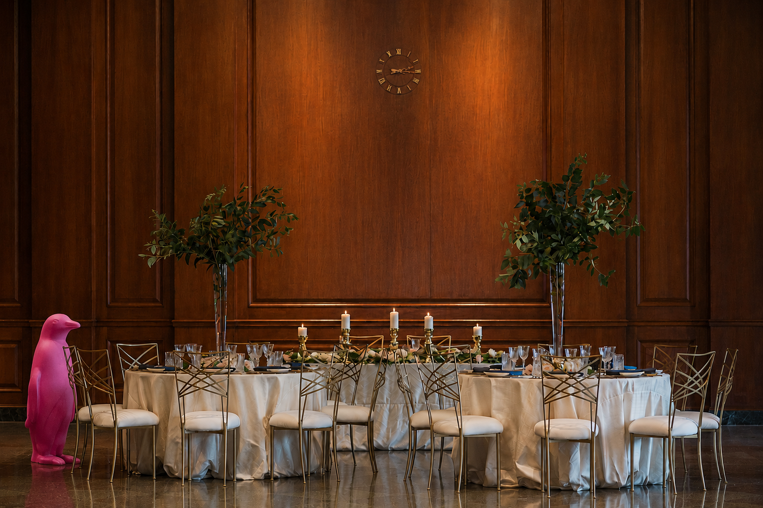 wedding table set up 
